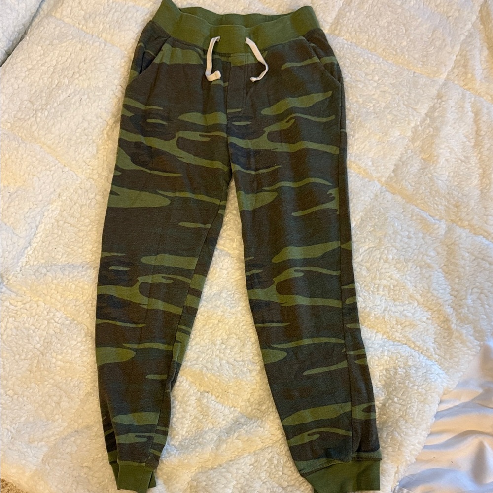 Alternative Apparel Kids Green Camouflage Joggers